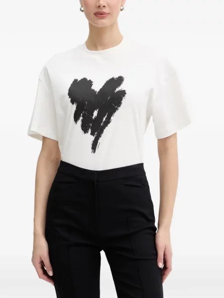 Scurt tricou La Mania cu imagine cu motiv cu inimi alb