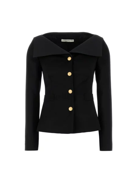 Satynowa kurtka Alessandra Rich czarna