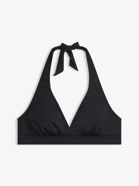 Biustonosz bikini z dekoltem typu halter w serek czarne