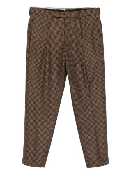 Pantaloni Dell'oglio în carouri maro