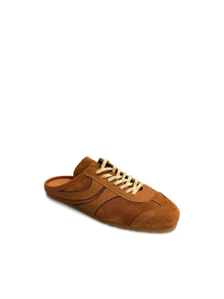 Klapki mules Dries Van Noten zamszowe brązowe