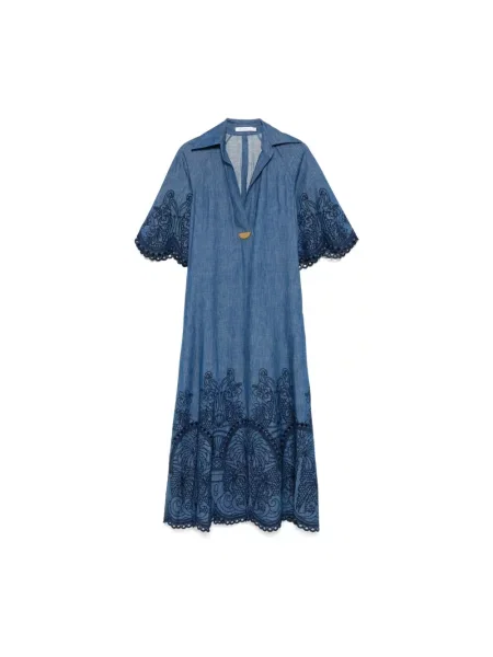 Haftowana sukienka Zimmermann niebieska