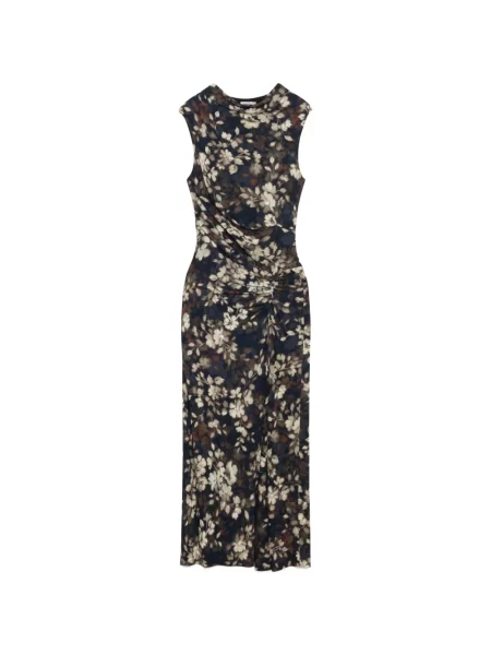 Rochie maxi Simkhai cu model floral cu imagine drapată negru