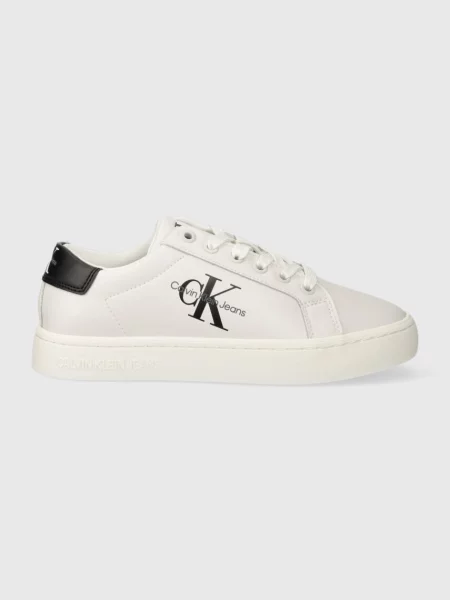 Кожени маратонки Calvin Klein Jeans CLASSIC CUPSOLE LACEUP LTH WN бяло