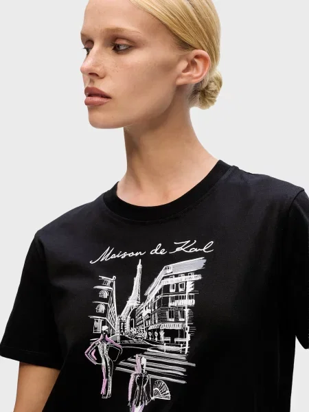 Футболка Karl Lagerfeld в уличном стиле черная