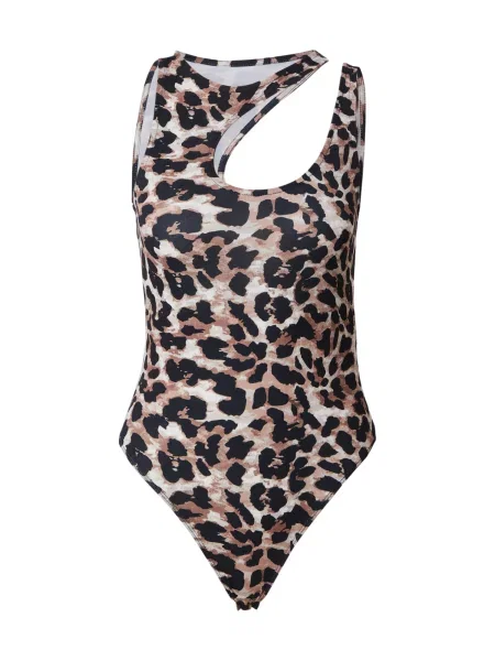 ABOUT YOU Tricou body Kiara bej / crem / maro deschis negru