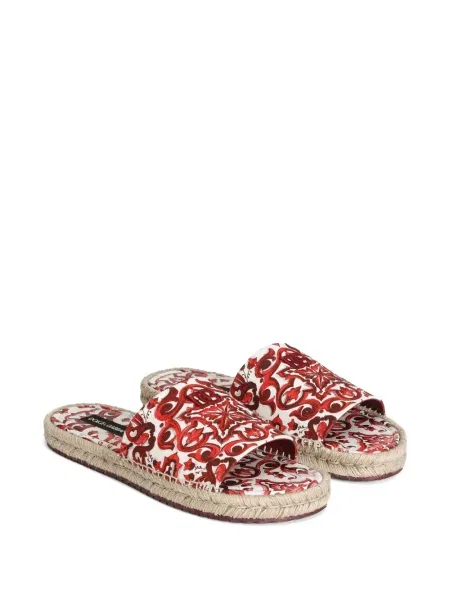 Espadrile Dolce & Gabbana cu imagine din canvas alb