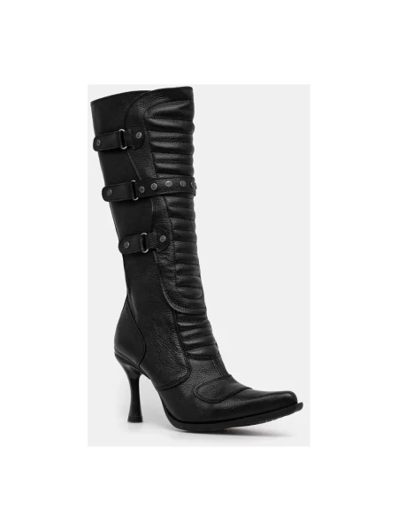 VETEMENTS kozaki skórzane Biker Boots na szpilce czarny