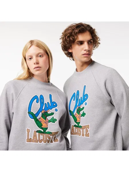 Lacoste Bluza Dresowa Loose Fit Z Rękawami Typu Raglan szara