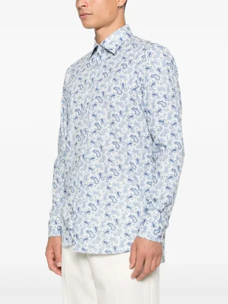 Cămașă Etro cu model paisley albastru