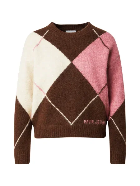 Pepe Jeans pulover din amestec de lână bej alb