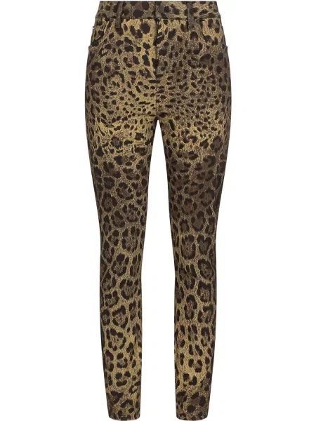 Blugi skinny Dolce & Gabbana cu imagine cu model leopard