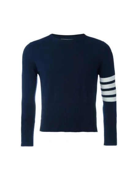 Sweter Thom Browne z paskiem niebieski