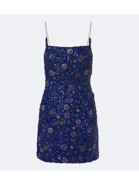 Rochie La Fuori de mătase albastru