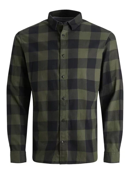 JACK & JONES Košulja maslinasta crna