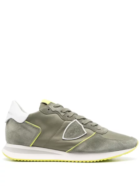 Sneakerși Philippe Model Paris din piele de căprioară verde