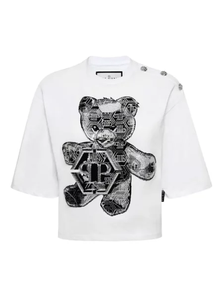 Tricou Philipp Plein teddy alb