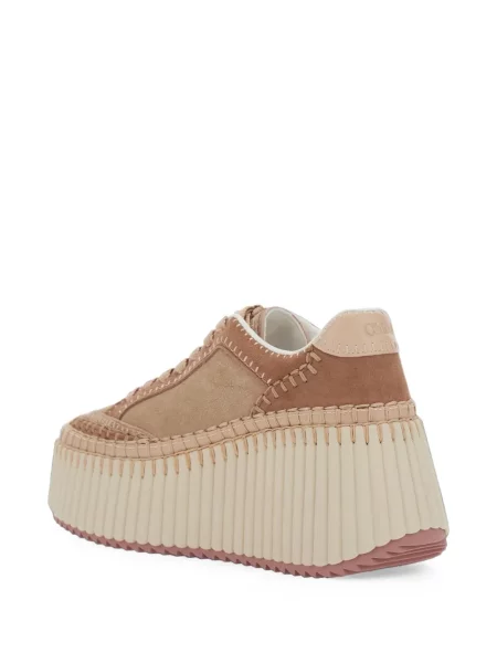 Sneakerși Chloé Nama cu platformă maro