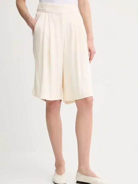 Day Birger et Mikkelsen pantaloni scurți Lcann uni high waist bej