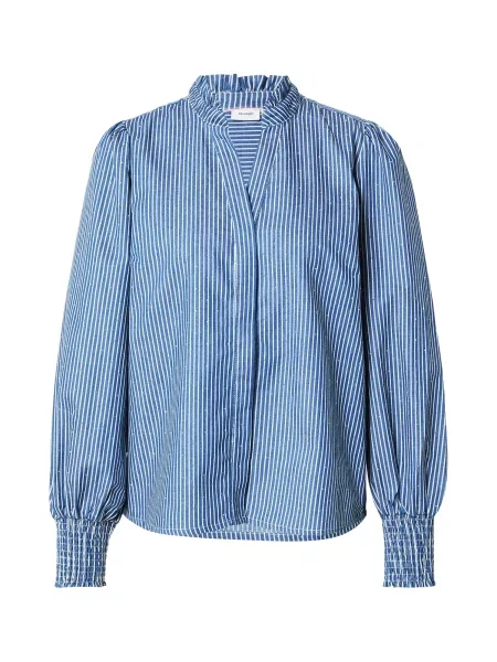 NÜMPH Bluza Emilie plavi traper bijela