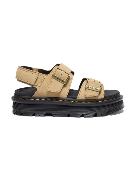Pantofi Dr. Martens din piele de căprioară cu platformă bej
