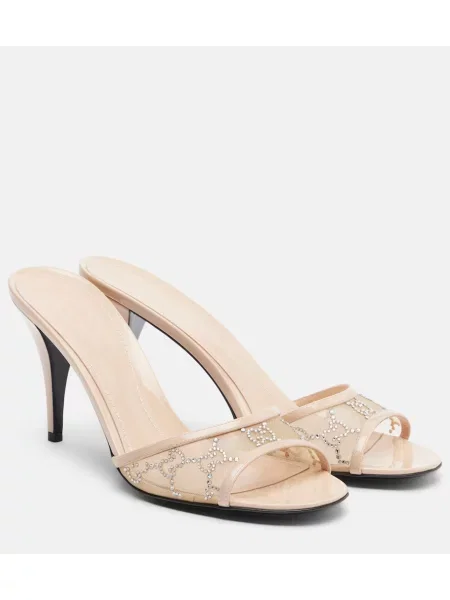 Usnjene mules Gucci roza