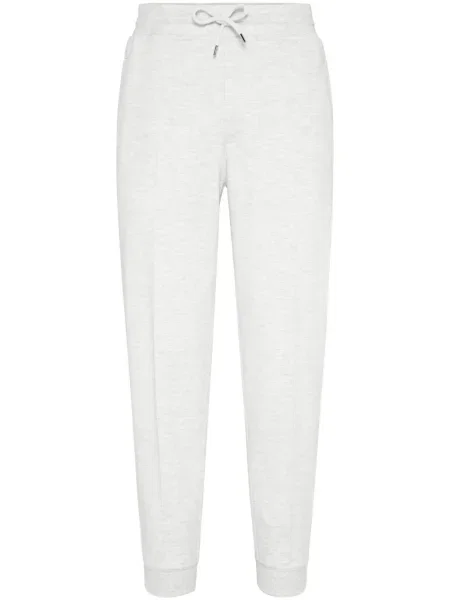 Pantaloni Brunello Cucinelli alergare cu cordon gri