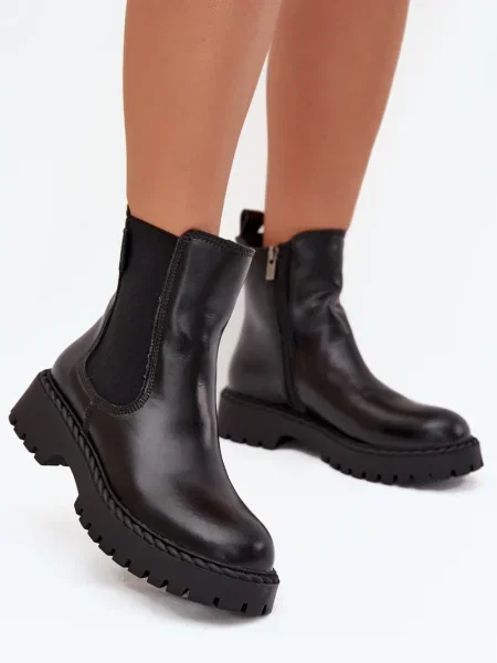 Usnjene čevlji do gležnjev Big Star Shoes črna