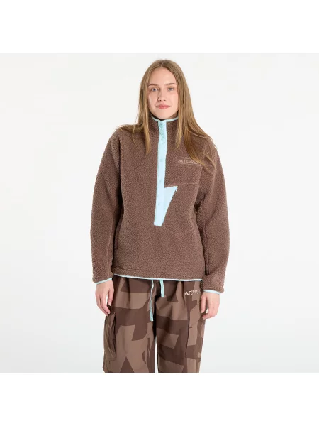 Sweatshirt adidas Terrex Xploric High Pile Fleece Pullover Sweatshirt Earth Strata/ Aurora Ivy XS кафяво