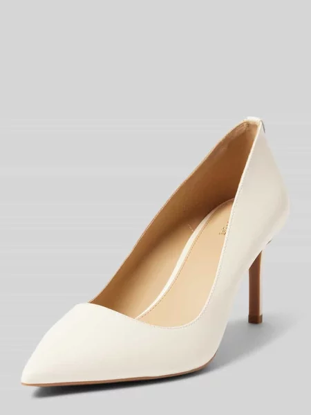 Czółenka Michael Michael Kors skórzana z logo biznesowa biała