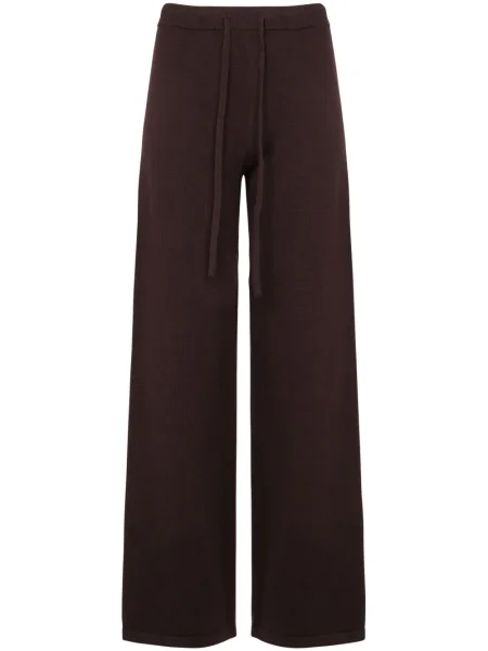 Dzianinowe spodnie Yves Salomon brązowe