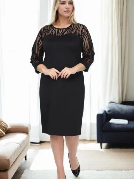 Sukienka Dewberry z nadrukiem w zebrę garniturowa czarna