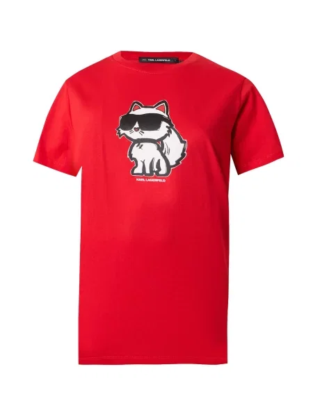 Karl Lagerfeld Tricou roșu / negru alb