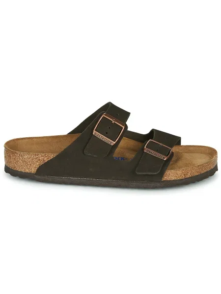 Semišové šľapky Birkenstock hnedá
