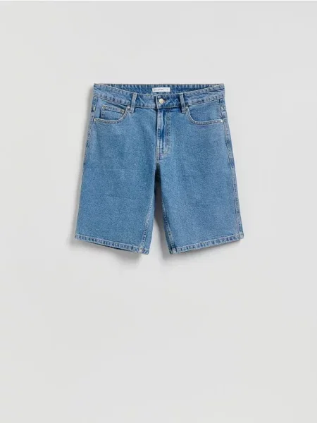 Reserved Pantaloni scurți straight din denim albastru