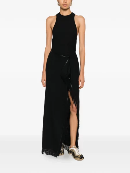 Rochie midi Nanushka drapată negru