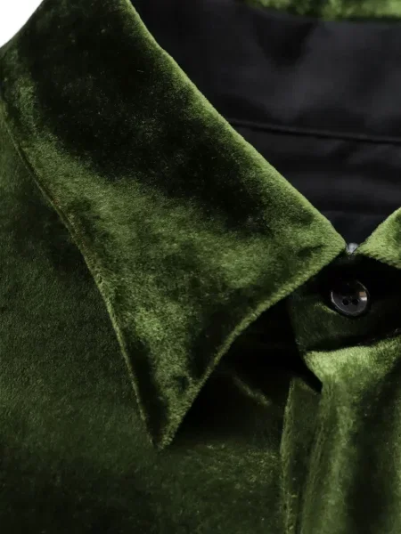 Cămașă Giorgio Armani de catifea verde