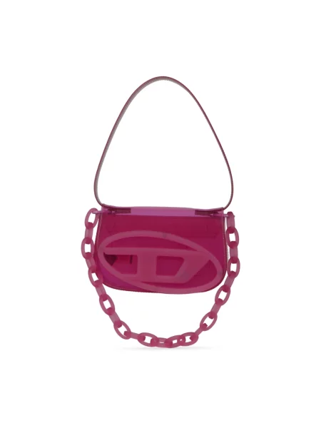 Torebka Diesel skórzana różowa