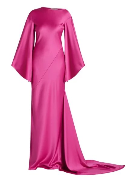 Sukienka De La Vali dzwony garniturowa różowa