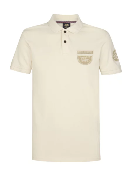 Petrol Industries Tricou kaki / lână alb