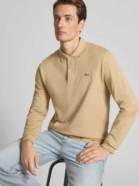 Koszulka polo o kroju Regular Fit z czystej bawełny beżowa