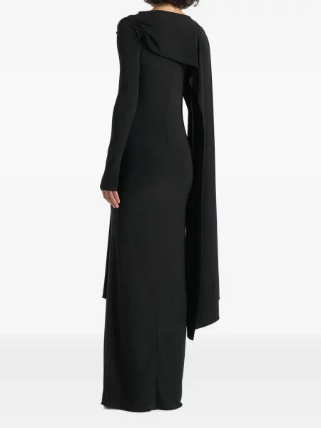 Rochie maxi Manière De Voir cu volane drapată negru