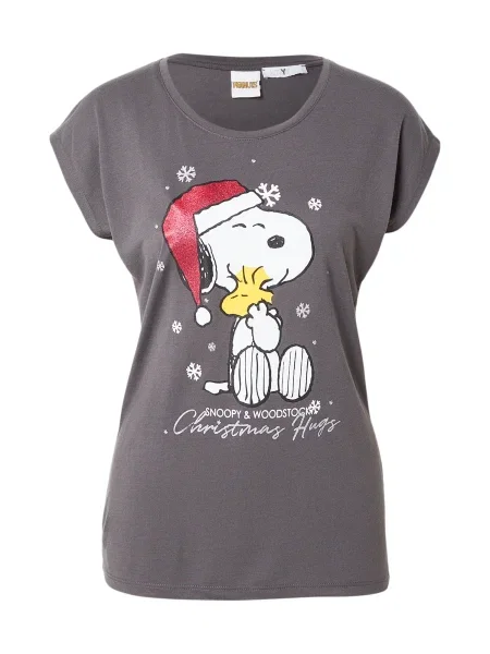 Hailys Tricou gri / roșu / negru alb