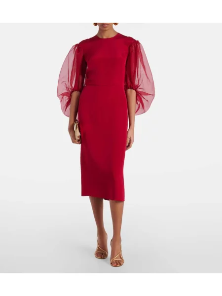 Rochie midi Altuzarra de mătase până la genunchi de costum roșu
