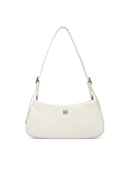 Táska Calvin Klein Quilted Sm Shoulder Bag Fehér bézs