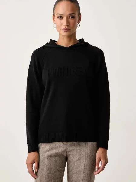 Twinset pulover pentru femei cu vâscoză negru