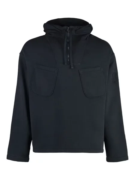 Majica s kapuljačom C.p. Company od flisa crna