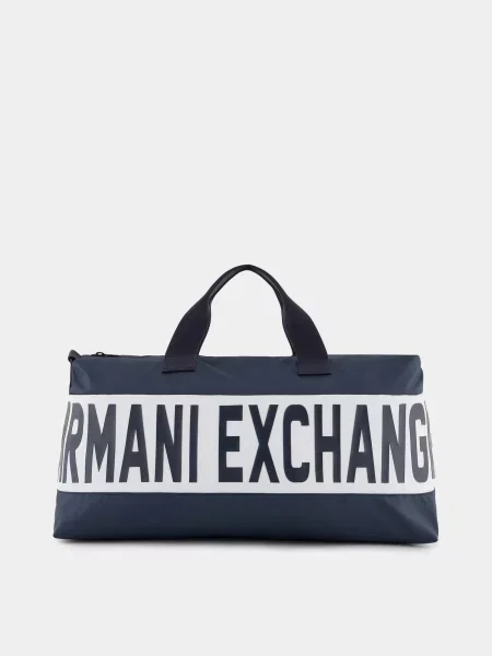 Armani Exchange Дорожня сумка Темно-синій Поліуретан синя