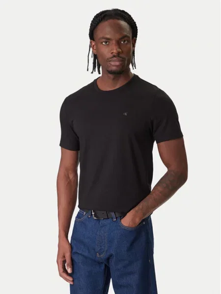 T-shirt Calvin Klein Ss Slim Stretch Cotton Crewneck Tee Black L czarna