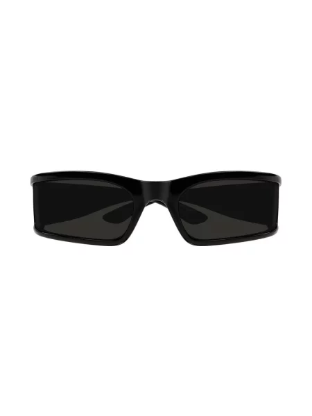 Lniane okulary przeciwsłoneczne Balenciaga Shield czarne